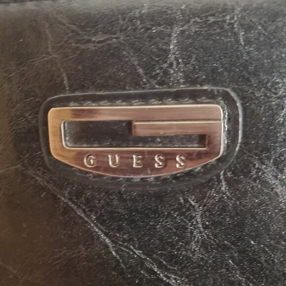 Vintage 90s Y2K Guess Leather Baguette Bag Black - Picture 6 of 11